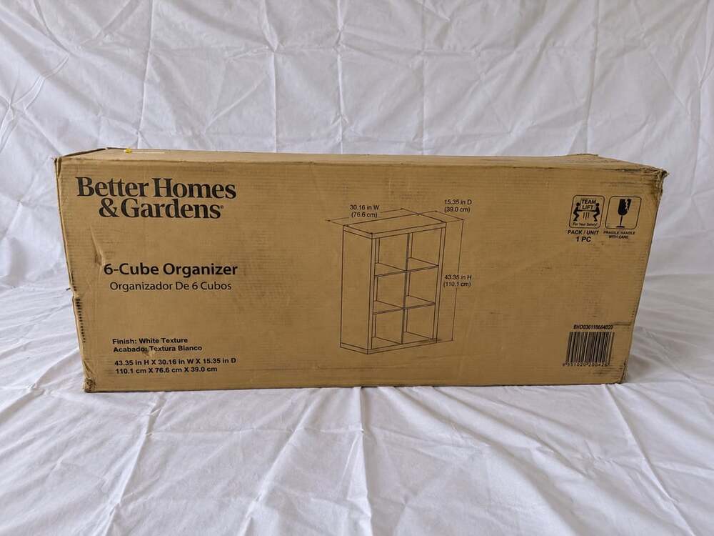 Better Homes & Gardens 6-Cube Organizer White Texture